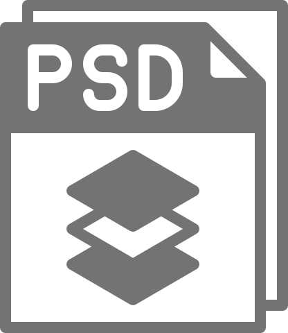 A clip art of a photoshop file icon