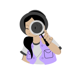 An image of a girl looking through a magnifying glass